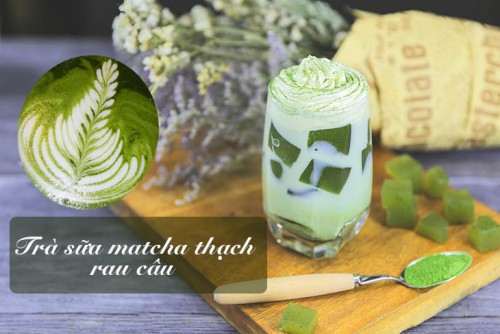 Cách làm trà sữa matcha thạch rau câu