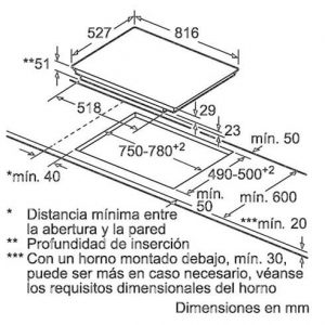 kích thước bếp từ bosch PIE875DC1E