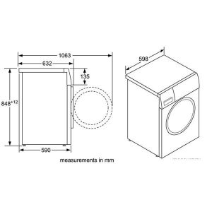 kích thước máy giặt Bosch WAW28480SG