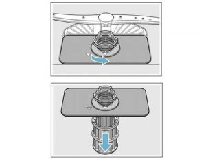 Vệ sinh bộ phận lọc rác của máy rửa bát Bosch để tránh tắc nghẽn