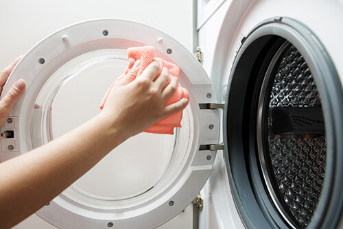 Vệ sinh cửa máy giặt Boscj thường xuyên đặc biệt là phần gioăng cao su