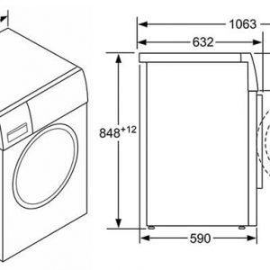kích thước máy giặt bosch wax32m40by serie 8