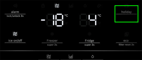 chế độ holiday tủ lạnh Bosch KAD93VBFP