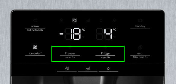 super freezing và super cooling tủ lạnh bosch KAD93VIFP