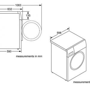 Kích thước máy giặt Bosch WAV28L40SG Serie 8