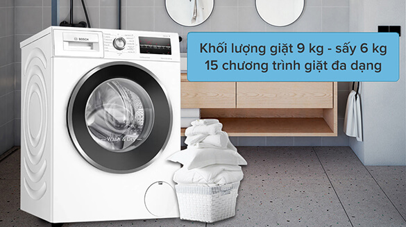 chương trình giặt sấy máy giặt kết hợp sấy bosch WNA14400SG
