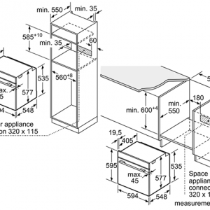 Kích thước lò nướng Bosch HBG635BS1