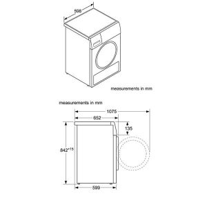 kích thước máy sấy quần áo Bosch WTN84201MY