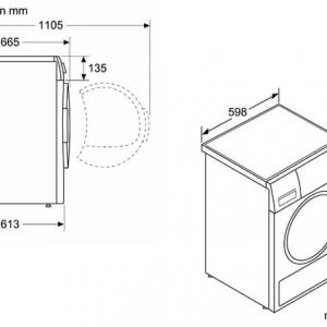 Kích thước máy sấy quần áo bosch WTW85400SG