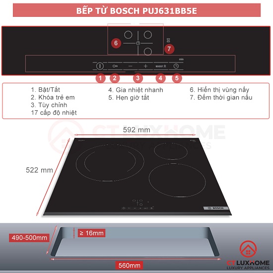 hướng dẫn sử dụng bếp từ Bosch PUJ631BB5E