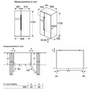 kích thước tủ lạnh bosch KAN93VIFPG