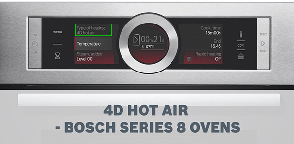 Lò nướng Series 8 của Bosch được trang bị các tính năng thông minh