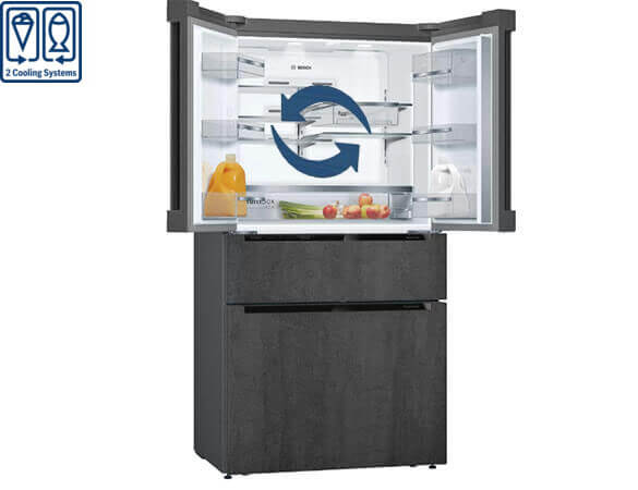 hệ thống làm lạnh độc lập tủ lạnh Bosch KFN96PX91I