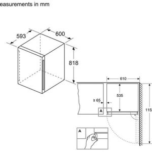 kích thước tủ rượu Bosch KWK16ABGA