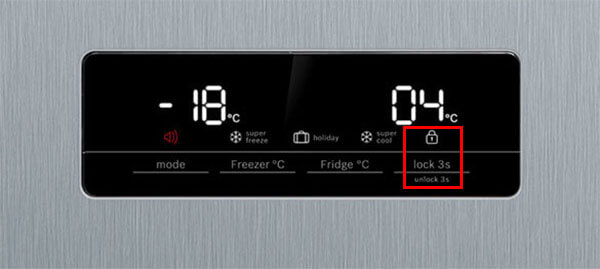 mẫu nút khóa bảng điều khiển tủ lạnh bosch