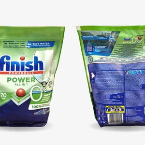 cách phân biệt thật giả viên rửa bát Finish All In 1 hữu cơ Eco 0%  70 viên