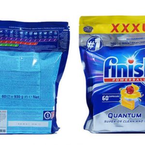 Cách phân biệt viên rửa bát Finish chính hãng Quantum 60 viên hương chanh