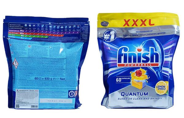 Cách phân biệt viên rửa bát Finish chính hãng Quantum 60 viên hương chanh