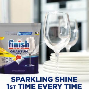 Tính Năng Vượt Trội Viên Rửa Bát Finish Quantum All In 1 36 Viên Hương Chanh
