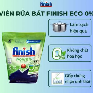 Tính năng vượt trội viên rửa bát Finish All In 1 hữu cơ Eco 0%  70 viên