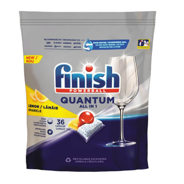 Viên rửa bát Finish Quantum All In 1 36 viên hương chanh 