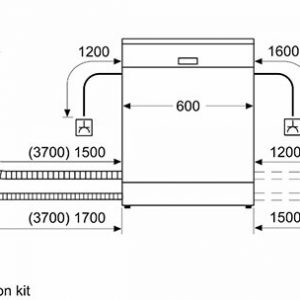 Kích thước lắp đặt chi tiết máy rửa bát Bosch SMS46GI01P