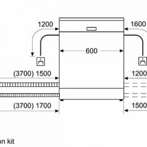 Kích thước chi tiết lắp đặt máy rửa bát Bosch SMS63L08EA