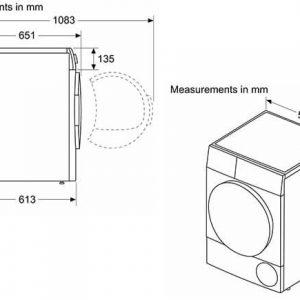 kích thước máy sấy quần áo bosch WTH83028SG