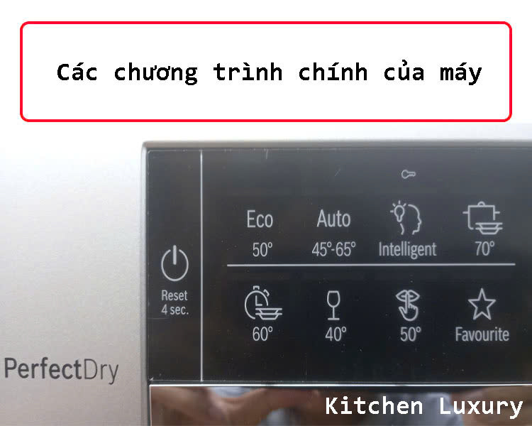 các chương trình chính của máy rửa bát Bosch SMS6ZCI06E