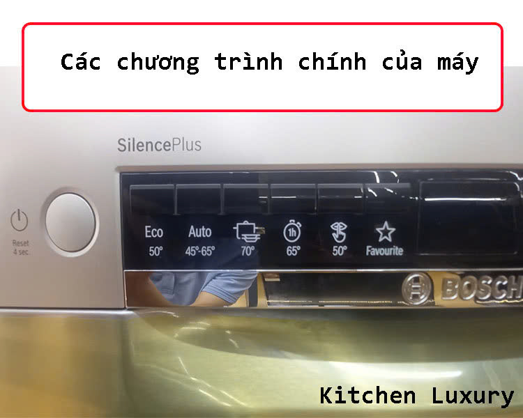 các chương trình chính của máy rửa bát bosch sms4eci14e