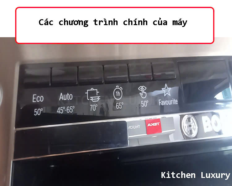 các chương trình rửa chính của máy rửa bát Bosch SMI4HVS33E