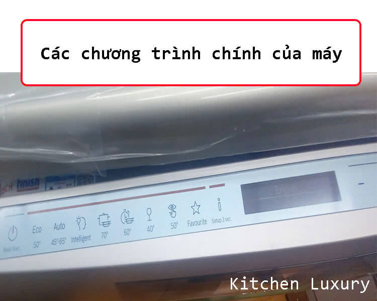 các chương trình rửa chính của máy rửa bát Bosch SMI8TCS01E