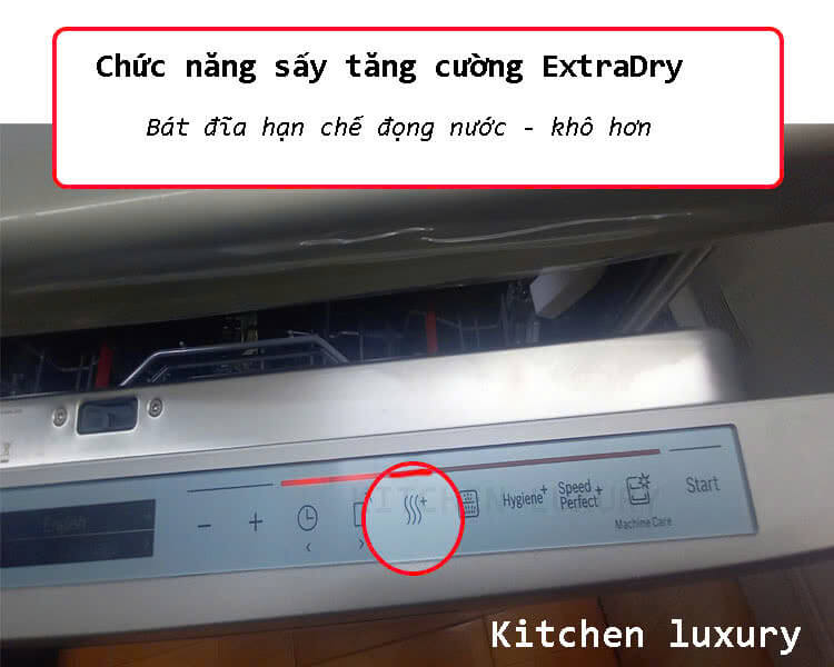 Chức năng sấy tăng cường ExtraDry máy rửa bát Bosch SMS8TCI01E