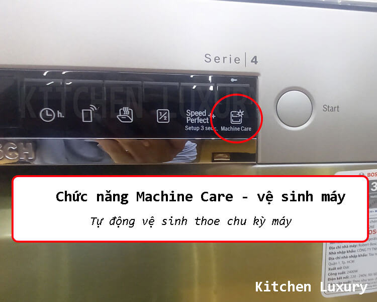 chức năng vệ sinh tự động máy rửa bát Bosch