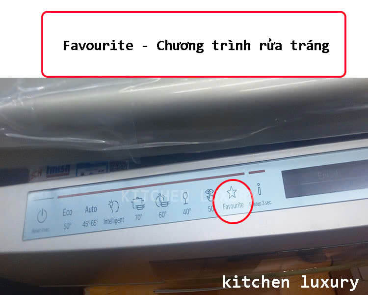 Chương trình rửa Favourite máy rửa bát Bosch SMI8TCS01E