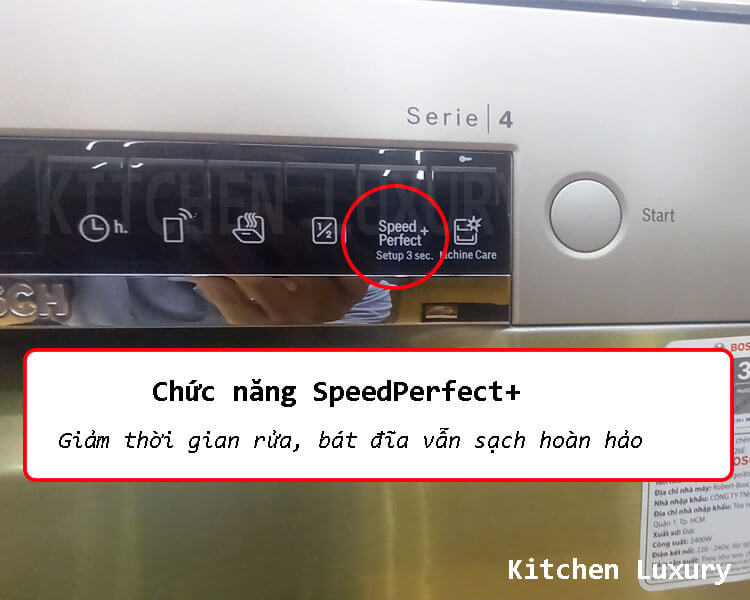 chương trình rửa SpeedPerfect+ của máy rửa bát Bosch