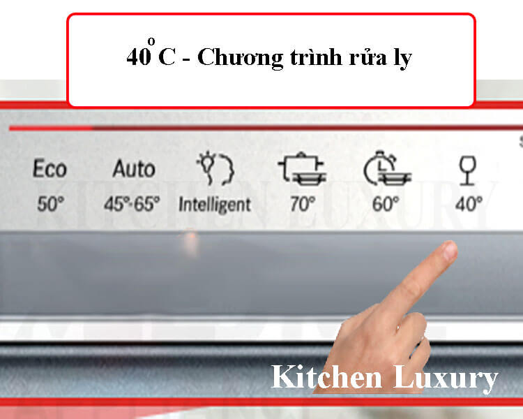 chương trình rửa ly glass 40 độ c máy rửa bát bosch smv6zcx16e