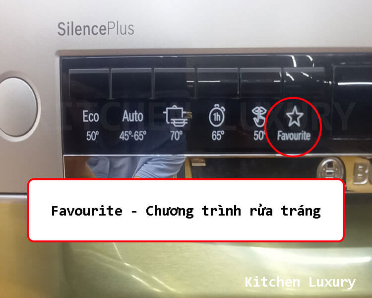 chương trình rửa tráng Favourite máy rửa bát Bosch