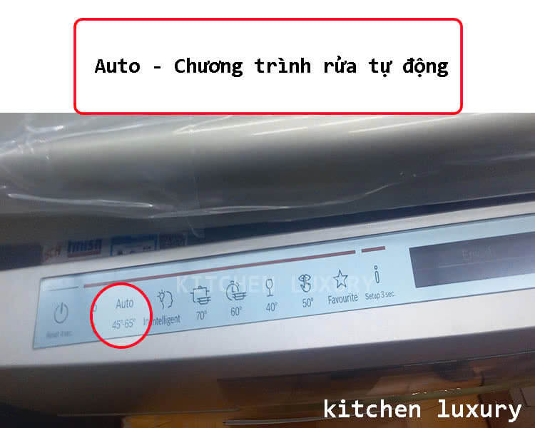 chương trình rửa tự động Auto 45-65 độ C máy rửa bát Bosch SMI8TCS01E