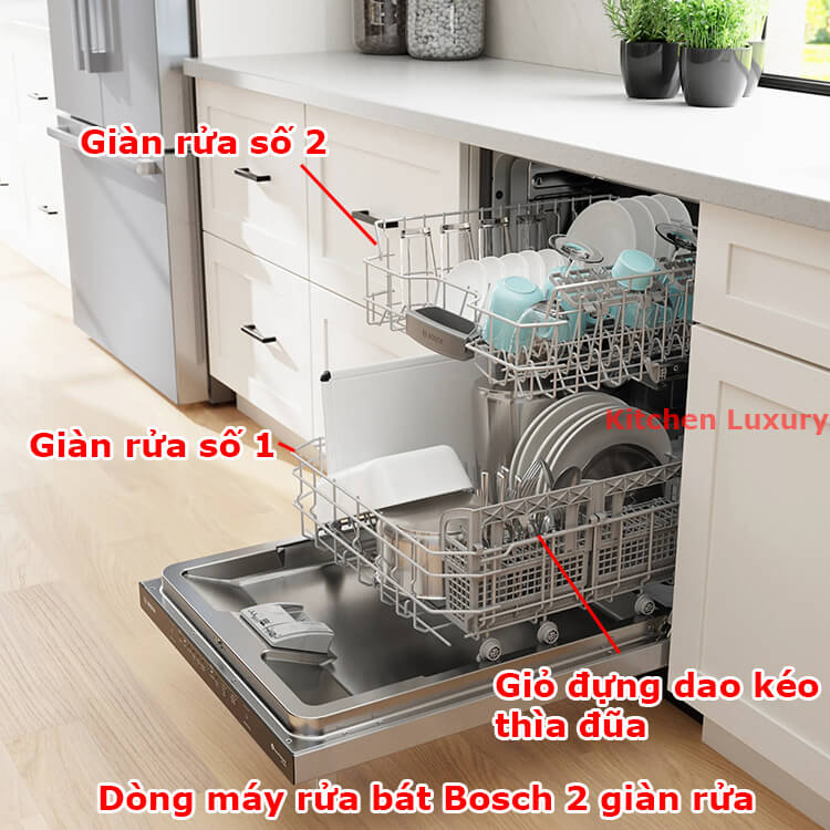 máy rửa bát Bosch 2 giàn rửa