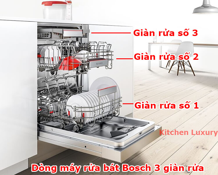 máy rửa bát Bosch 3 giàn rửa