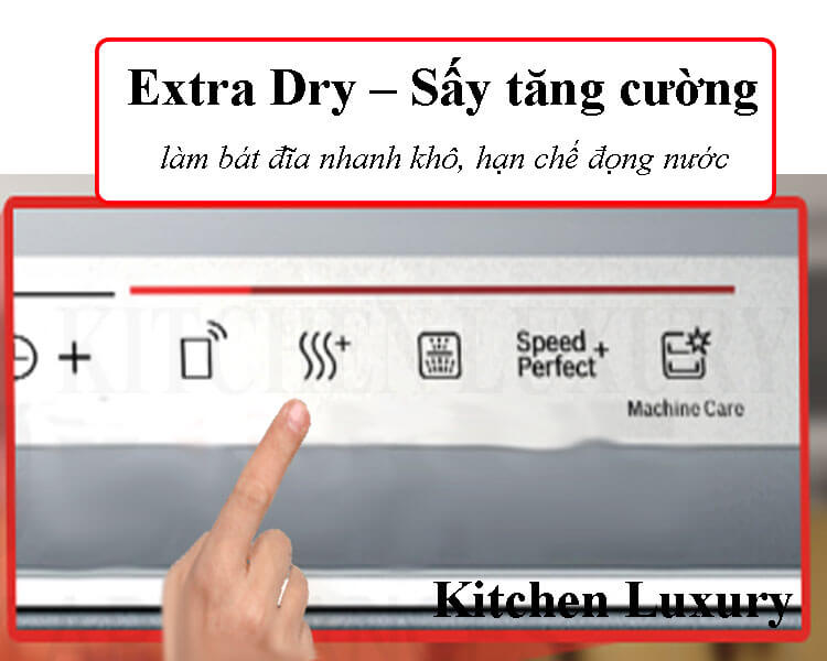 tính năng sấy tăng cường Extra Dry máy rửa bát bosch smv6zcx16e