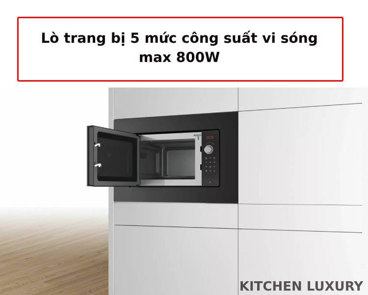 Các chương trình với mức công suất vi sóng của lò vi sóng Bosch