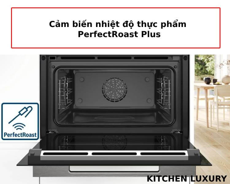 Cảm biến nhiệt độ thực phẩm PerfectRoast Plus của lò nướng kèm hấp Bosch CSG7364B1