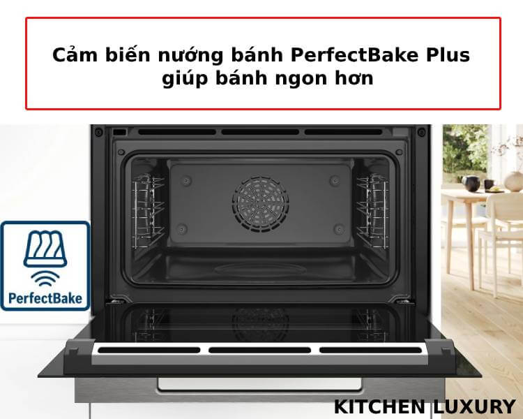 Cảm biến nướng bánh PerfectBake Plus của lò nướng kèm hấp Bosch CSG7364B1