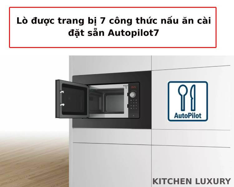 Chức năng công thức nấu ăn cài đặt sẵn Autopilot7 của lò vi sóng bosch