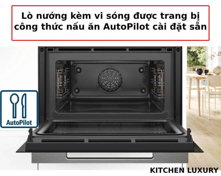 Công thức nấu ăn autopilot được cài đặt sẵn của lò nướng kèm vi sóng Bosch