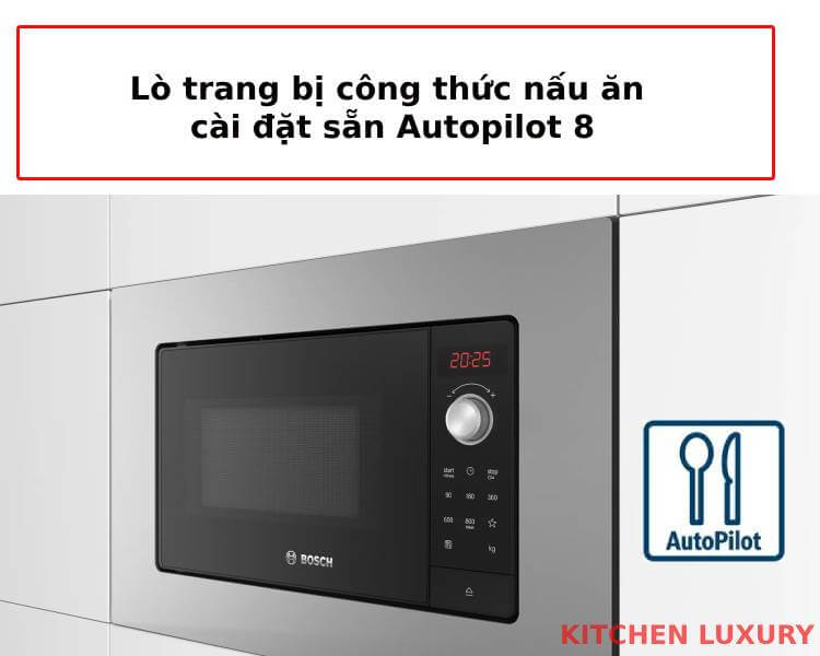 Công thức nấu ăn cài đặt sẵn Autopilot 8 của lò vi sóng Bosch