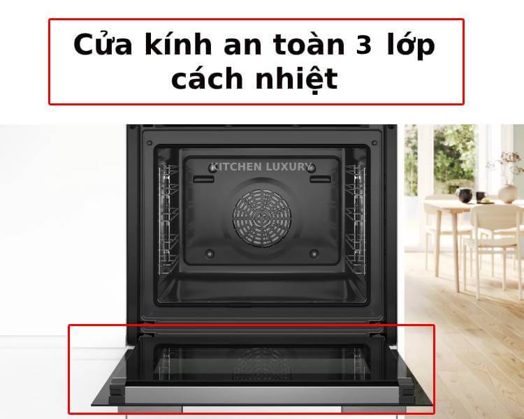 Cửa kính của lò nướng kèm hấp Bosch HSG7584B1