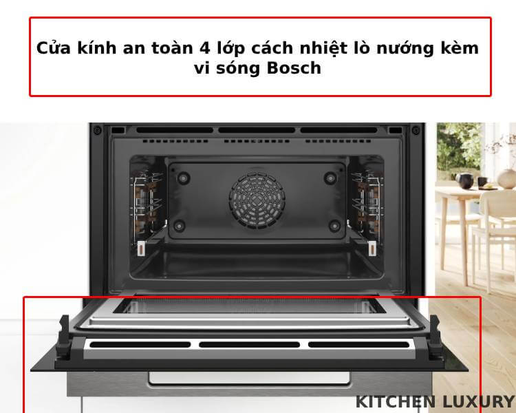 Cửa kính lò nướng kèm vi sóng bosch CMG778NB1